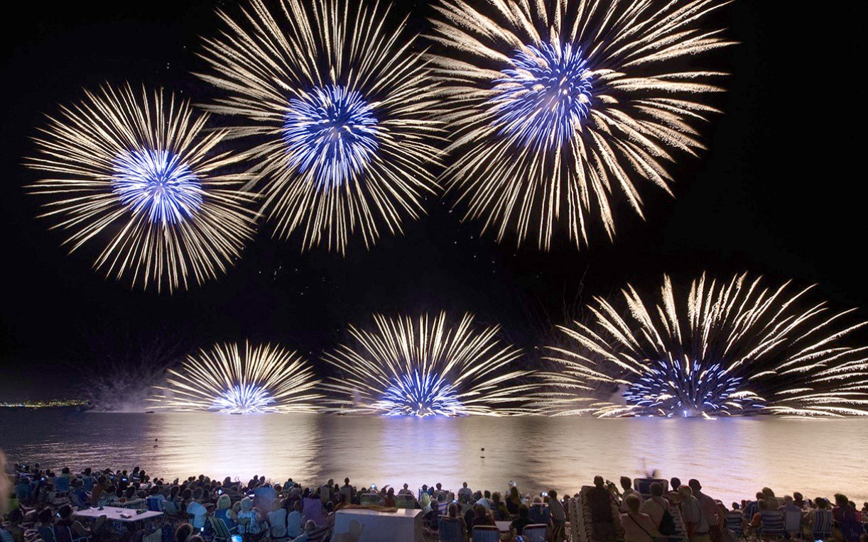 Beach fireworks at Altea, just south of the Villa on the Costa Blanca
