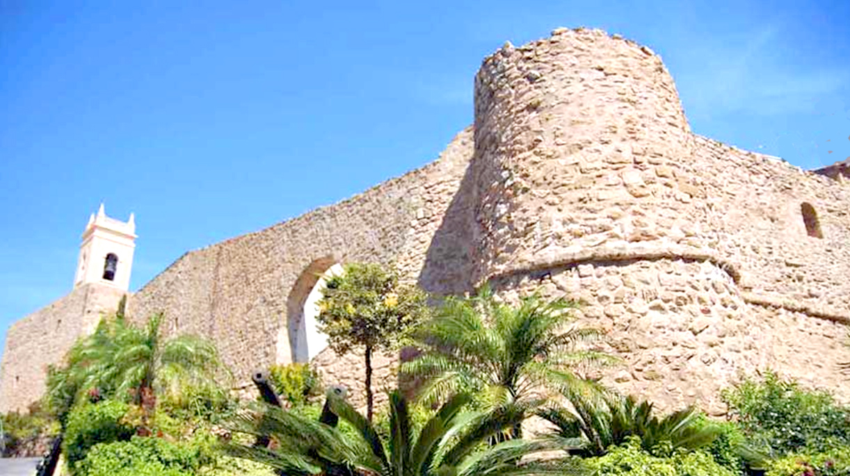 The thick old fortifcations of the Peca bastion were built to defend the town against the Moors